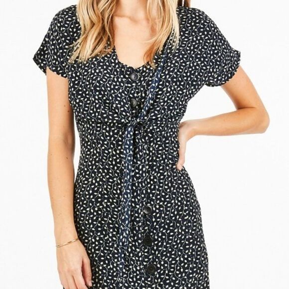 - Spring button front short sleeve midi dress - Picture 4 of 6